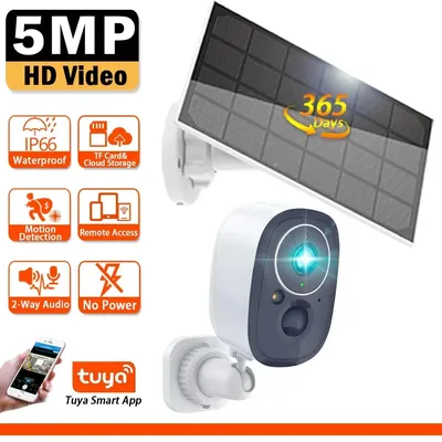 5MP HD WIFI Überwachungskamera Tuya Smart Farbe Nachtsicht Wasserdichte Outdoor Wireless Security Kamera Batterie CCTV Kameras