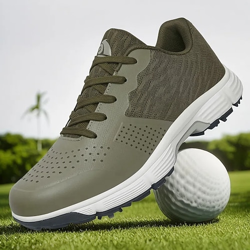 Herren Sneaker Golfschuhe Mikrofaser Wasserdicht Bequem Rutschfest Schnürung Schwarz / weiss Gelb Blau Image