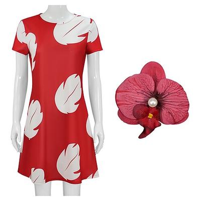 Lilo Kleid Cosplay Kostüm Karnevalskostüm Verkleiden Film Cosplay for Damen Erwachsene Halloween Karneval Welttag des Buches Leistung Party