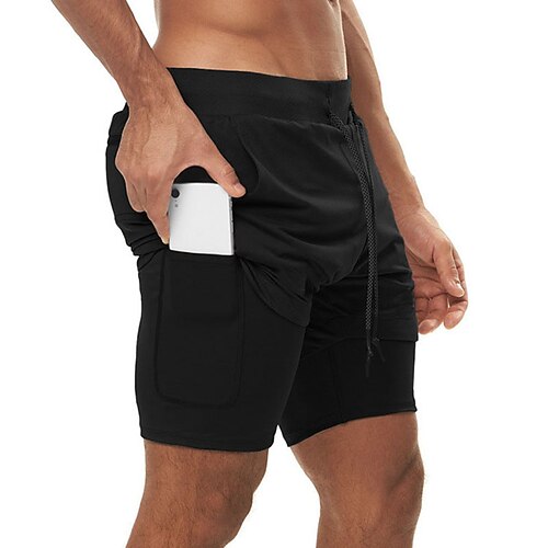 Herren Sportliche Shorts Kurze Sporthose Lässige Shorts Mit Kompressionsliner mit Handtuchschlaufe Glatt Tarnfarben Komfort Atmungsaktiv Outdoor Täglich Ausgehen Modisch Brautkleider schlicht 1 2 Image