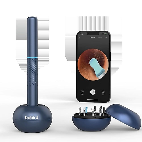 Bebird M9S Ohrenpflege Wachsentfernungstool Kamera Reinigungsset - Drahtloser Reiniger Ohransichtsscope OTO-Scope mit Kamera Licht - Video-Ohrpick mit 9 Ersatzspitzen Valentinstagsgeschenk Image