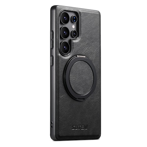 Handy Hülle Handyhüllen Für Samsung Galaxy S26 Ultra S25 S24 S23 S22 Plus Ultra Rückseite Mit Ständer Magnetisch Unterstützt kabelloses Laden Retro TPU PC PU-Leder Image