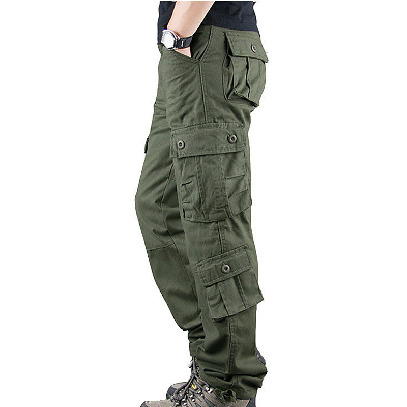 Men's Cargo Pants Cargo Trousers Trousers Tactical Pants Baggy Straight Leg 8 Pocket Camouflage Comfort Wearable Casual Daily Streetwear Stylish Classic Style Grass Green Khaki