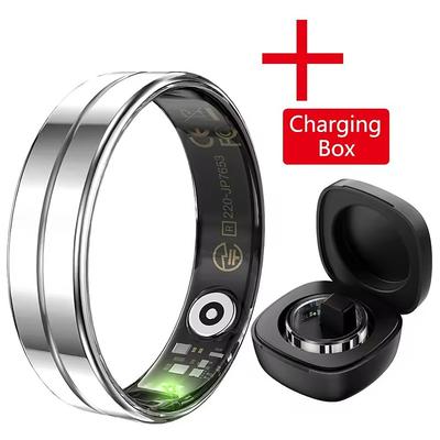 R11 Fashion Smart Ring Ultra Thin 2.2mm Thickness Stainless Steel Shell Fitness Health Tracker Heart Rate Blood Oxygen Monitor