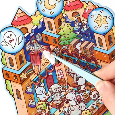 Mr Paper 12Pcs Rainbow Fortress 3D Stereoscopic Scene Scenography Stickers DIY Decompression