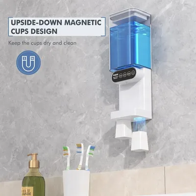 700ML Automatic Mouthwash Dispenser for Bathroom , 3 Levels Wall Mounted Mouth Wash Dispenser with