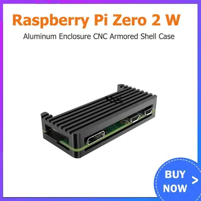 Raspberry Pi Zero 2 W Aluminum Case CNC Armored Shell with Heatsink GPIO Header Passive Cooling Case