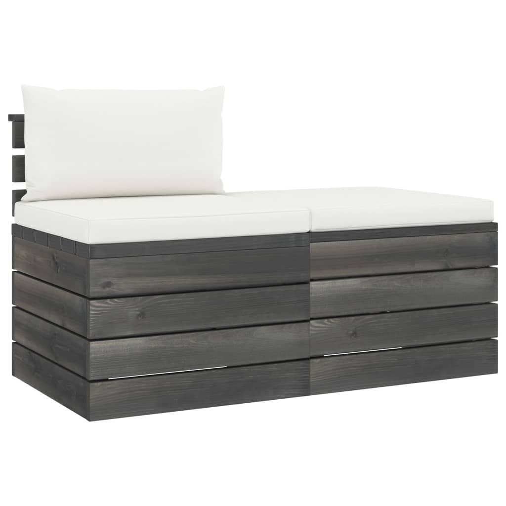 vidaXL 2-tlg. Garten-Sofagarnitur aus Paletten mit Kissen Kiefernholz Image