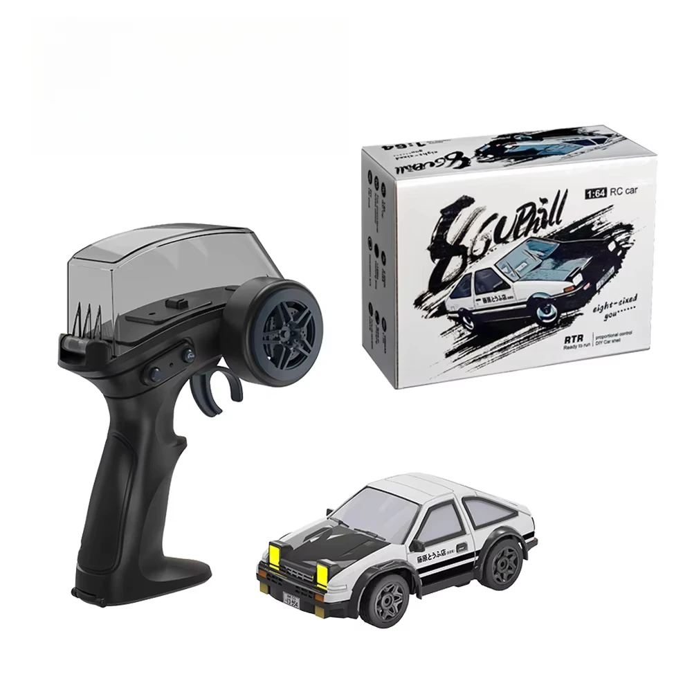 Voiture à dérive RC 1/64 AE86, Mini télécommande de bureau 2.4G 4WD, véhicule de course à dérive tout-terrain, jouet électrique pour garçons