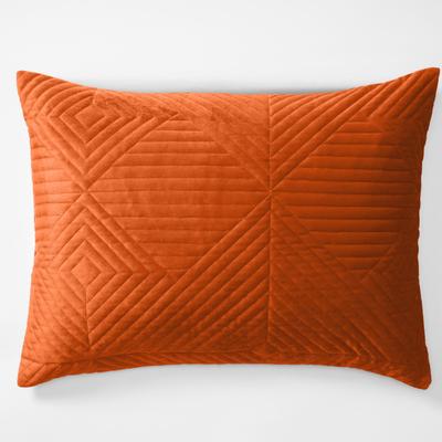 Geo Diamond Velvet Sham by BrylaneHome in Spice (Size KING)