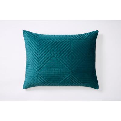 Geo Diamond Velvet Sham by BrylaneHome in Teal (Size KING)