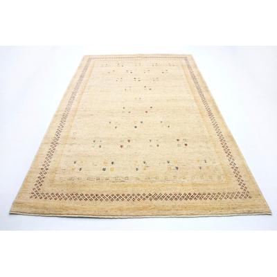 Wollteppich MORGENLAND "LORIBAFT CROCO", beige, B:100cm H:18mm L:150cm, Seide, Wolle, Teppiche, reine Wolle, Luxus, fein Handgeknüpft, Wohnzimmer Image