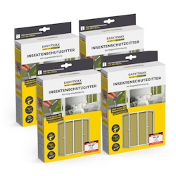 EASYmaxx Moskitonetz mit Magnetbefestigung - 150 x 130 cm - schwarz - 4er-Set Image