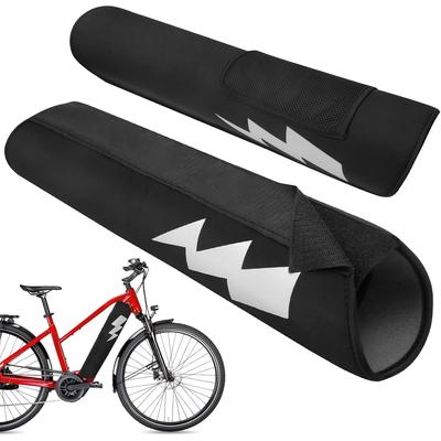 TEMU Electric Bike Battery Protective Cover 28-40 Cm Frame Ebike Battery Protective Cover For Range Universal Fit Bicycle Cover For Integrated E Bike Accessories Image