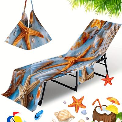 TEMU 1pc Starfish Pattern Towel , 100% , Knitted , 250gsm, For , Bath, , , , , Accessory Image