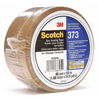 SCOTCH 373 Carton Tape, Polypropylene, Tan, 48mm x 50m