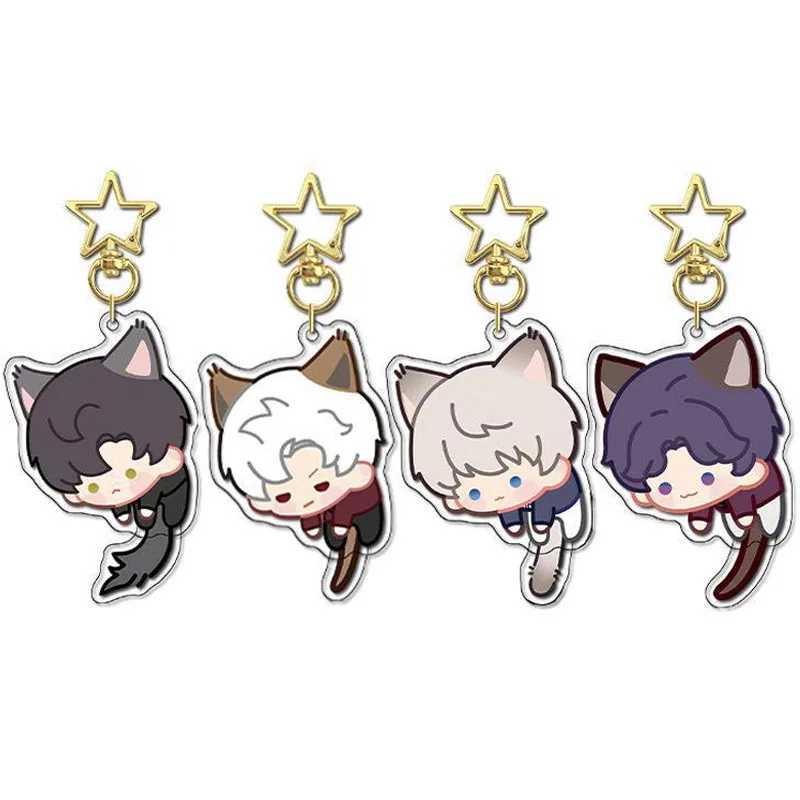 Liebe und tiefe Raum rotierender goldener Stern-Schlüsselanhänger Xavier Rafayel Sylus Cosplay Sandwich-Prozess Schlüsselanhänger Acryl-Anhängerständer Image