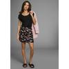 Sommerkleid LAURA SCOTT, Damen, Gr. 44, N-Gr, bunt (schwarz, rosa, geblümt), Jersey, Obermaterial: 95% Viskose, 5% Elasthan, geblümt, feminin, figurumspielend kniefrei, Rundhals, ohne Ärmel, Kleider, im 2in1-Look mit elastischen Bund aus Jersey
