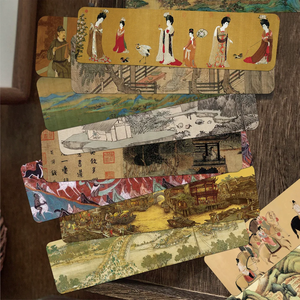 30 Stück alte chinesische Gemälde, Lesezeichen für Studenten, Lesebücher, Buchseitenbeschriftung, Papierkarten, Seitenmarkierungen, kreative Geschenke Image