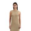 Strickkleid MARC O'POLO "aus Bio-Baumwolle-Leinen-Mix", Damen, Gr. 42, Normalgrößen, beige (summer sand), Obermaterial: 52% Baumwolle, 48% Leinen; Futter: 100% Nicht verfügbar, unifarben, casual, slim fit wadenlang, Rundhals, ohne Ärmel, Kleider