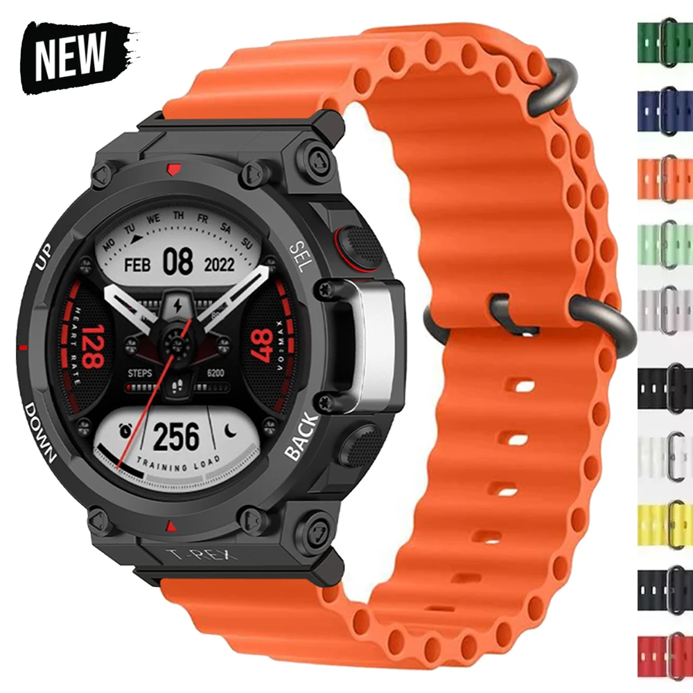 Ozean Silikon Armband Für Huami Amazfit T-Rex 3 2 Smart Uhr Band Ersetzen Sport Gürtel Für Xiaomi Amazfit TRex T Rex 2 Pro Correa Image