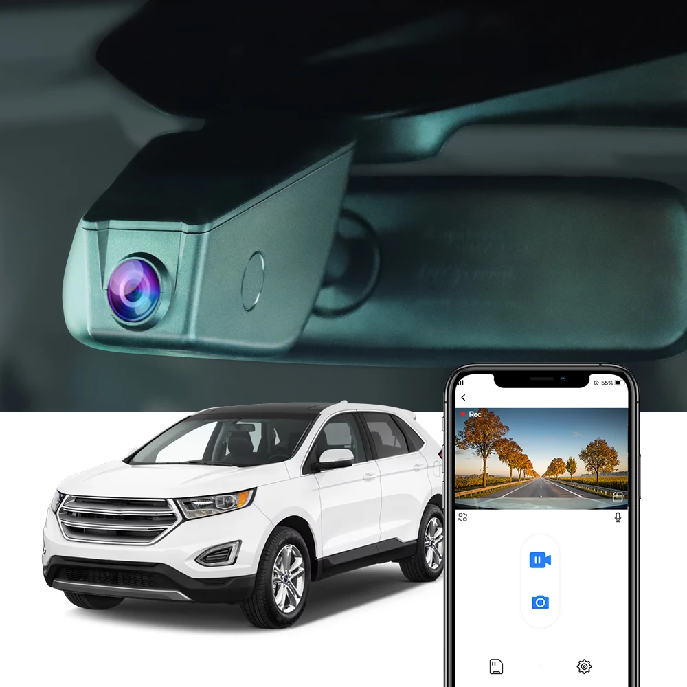 FITCAMX 4K Dashcam für Ford Edge 2011-2024, Original-Design Autokamera 2160P UHD mit Nachtsicht WLAN-App Image