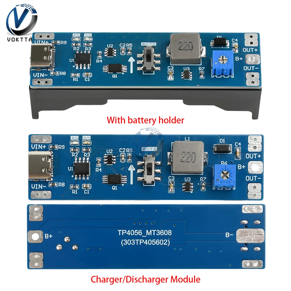5 V 9 V 12 V Typ-C 18650 Lithium-Batterie-Boost-Aufwärtsmodul 3,7 V bis 9 V 12 V 1 A Lade-Entlade-Booster-Reglermodul Image