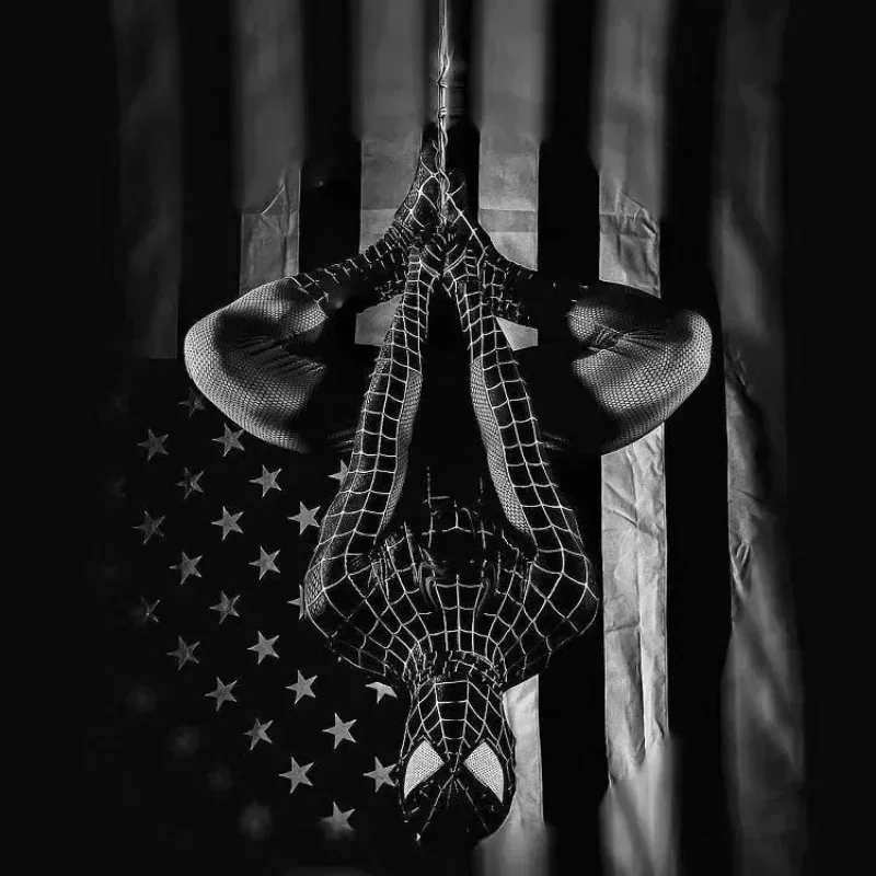 Tobey Maguire Superheld Marvel Spiderman Kostüm Schwarz/Rot Raimi Spider Man Cosplay Zentai Anzug Halloween Kostüme für Erwachsene Image