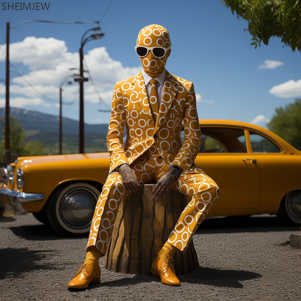 2024 Männer 3d gedruckt formelle Kleid Männer lässig zwei-Knopf formelle Anzüge Party Bühne Nachtclub glänzende coole Performance-Kleidung Image