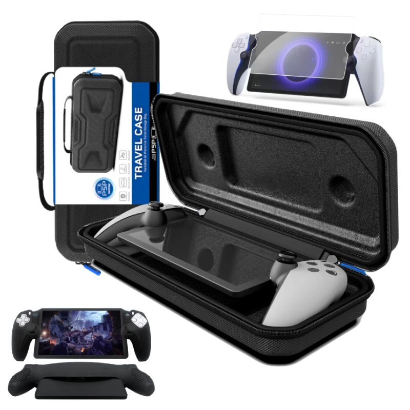 Tragetaschen-Set für PS5 Portal mit Schutzhülle und Displayschutzfolie, Spielzubehör-Set für Sony PlayStation Portal Image