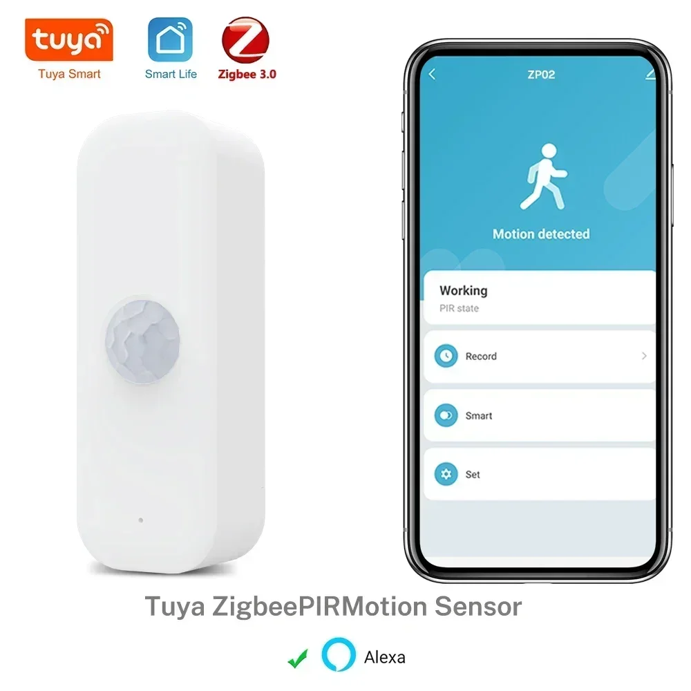 Zigbee Tuya Motion Sensor PIR Smart Menschlichen Körper Hause Einbrecher Sensor APP Fernbedienung Smart Leben für Smart Home Arbeit mit Alexa Image