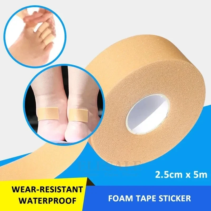 1-Rolle 2,5 cm * 5m verschleiß feste elastische wasserdichte Schaum band Bandage Aufkleber Wund verband Sport Verstauchung behandlung Erste-Hilfe-Kit Image