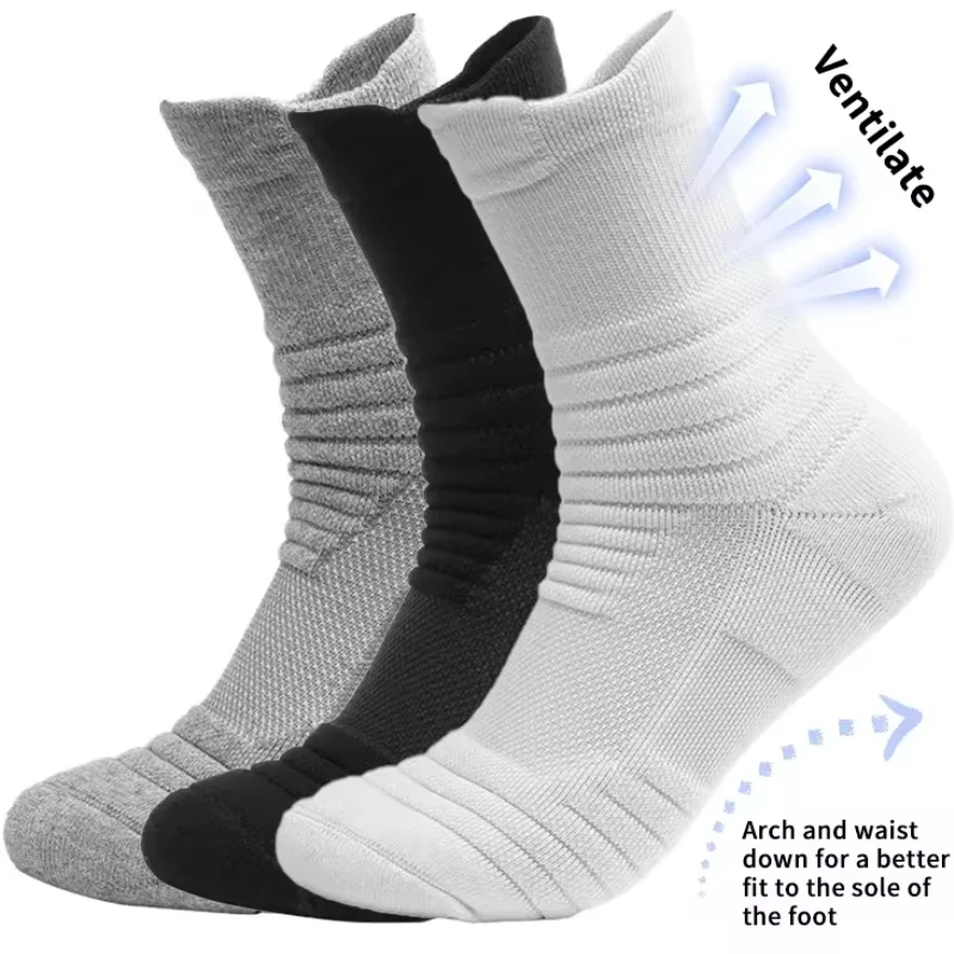 3 Paar Sportsocken für Herren und Damen, kurze Laufsocken, Performance-Knöchelkissen, verschleißfest, rutschfest, Basketball-Freizeitsocken Image