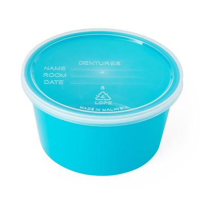 Denture Container with Lid, Aqua, 250/CS (DYND70293) Case of 250 Medline