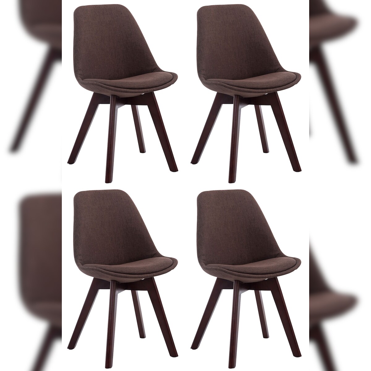 CLP 4er Set Besucherstühle Borneo V2 Stoff braun/walnuss Image