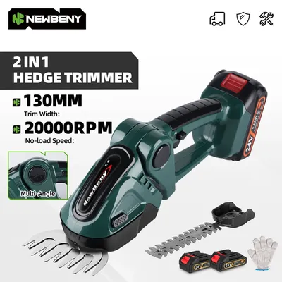 NEWBENY 2 IN 1 Electric Hedge Trimmer Cordless Garden Household Shrub Weeding Pruning Beautify Tools For Makita 18V Battery Pin