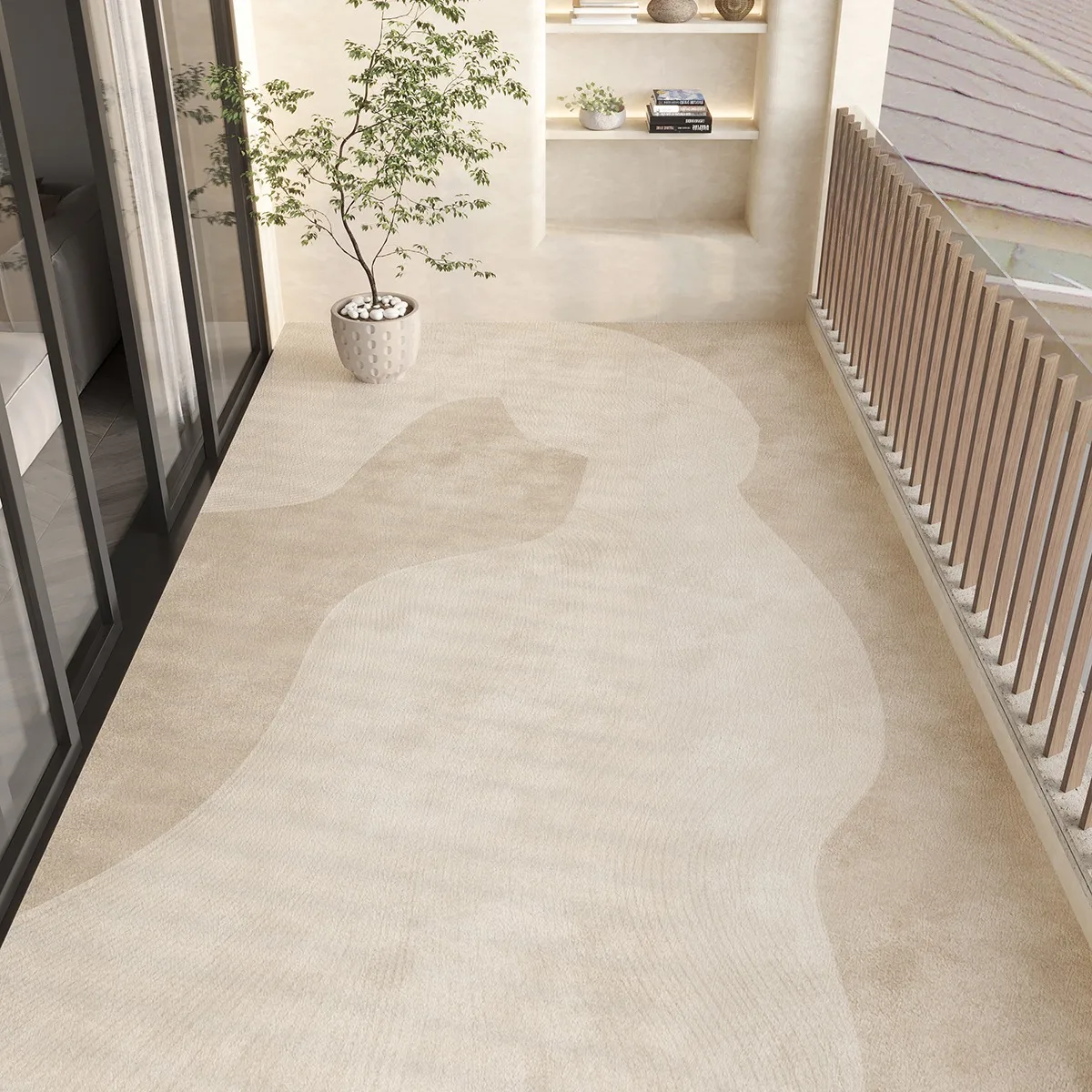 Carpet for Balcony Waterproof Floor Mat Pvc Leather Non-slip Foot Mats Beige Japanese Kitchen Rug Outdoor Home Decoration Rugs
