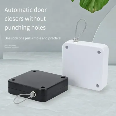 No Punching Automatic Door Closer Pull Cord Door Closers Adjustable Surface Door Stop Bracket Type Automatic Door Closer