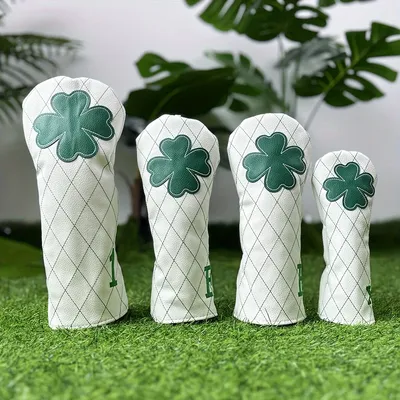 Golf Headcovers Golf Driver Fairway Hybrid Head Cover Golf Blade Mallet Putter Cover Lucky Clover