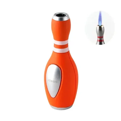 Novelty Bowling Ball Appearance Gas Lighter Windproof Straight Rush Blue Flame Cigar Turbo Torch