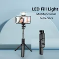 Nuovo treppiede selfie wireless 3 in 1 con luce di riempimento otturatore Bluetooth telecomando monopiede pieghevole portatile per smartphone