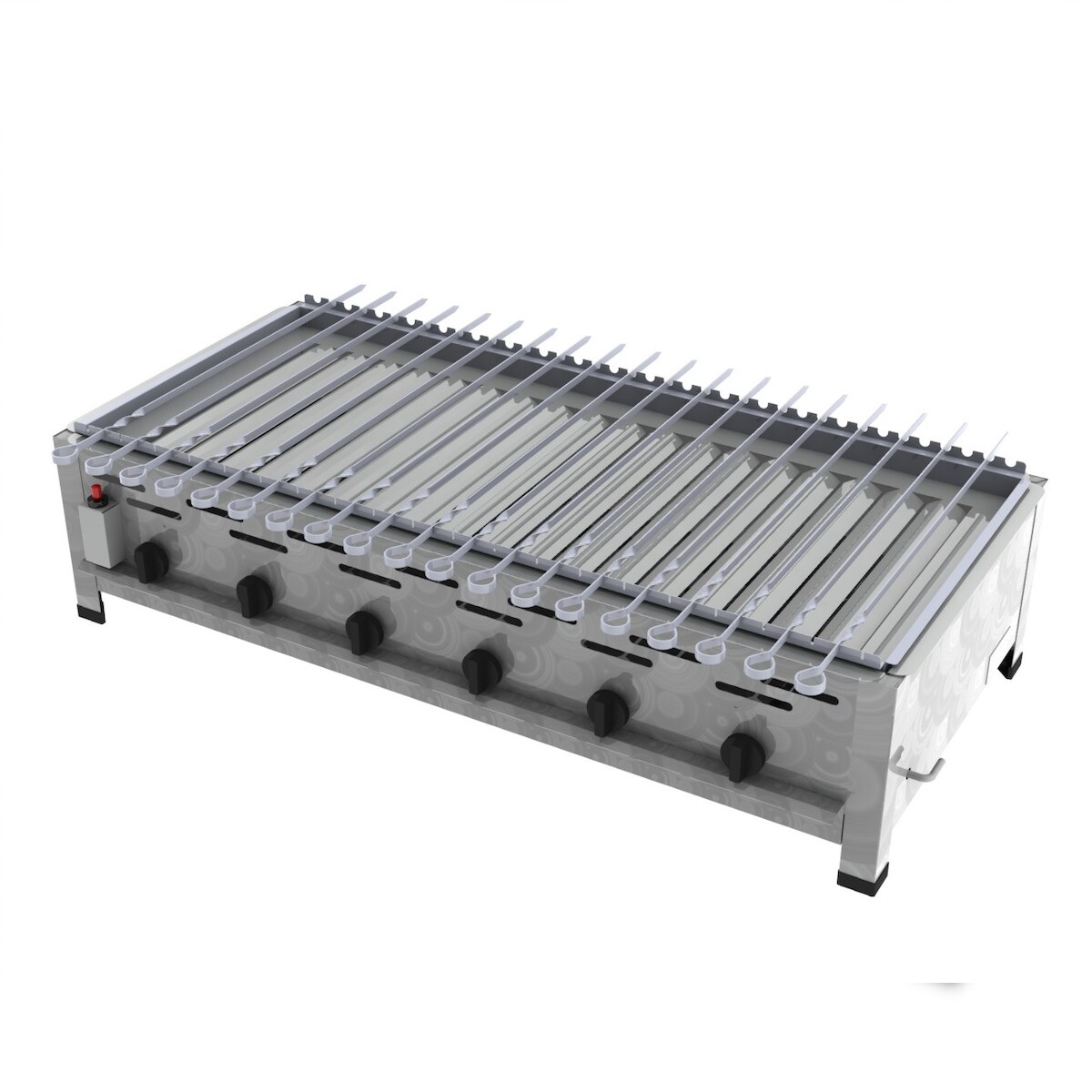 ChattenGlut Schaschlikgrill Kebabgrill 6-flammig mit Spieß Aufsatz im Mangal Style 22,5kW Image