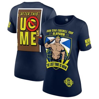 Marineblaues John Cena Farewell Tour 2025 Glasgow T-Shirt für Damen Image