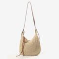 Frauen Große Kapazität Stroh Crossbody Schulter Tasche Outdoor Urlaub Strand