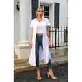 Damen Chic Boho Satin Kleid Klassischer Bohemia Stil Valentinstag Einfache Midi Hemdkleid Bindeband und elastischer Bund Klassischer Kragen Urlaub Party Outfit