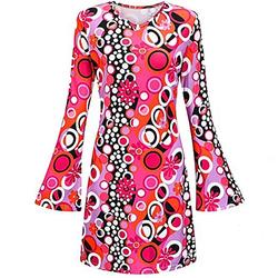 Retro Vintage 1970er Disco Hippie Damen Party Abendkleid Kopfbedeckungen und Kopftücher