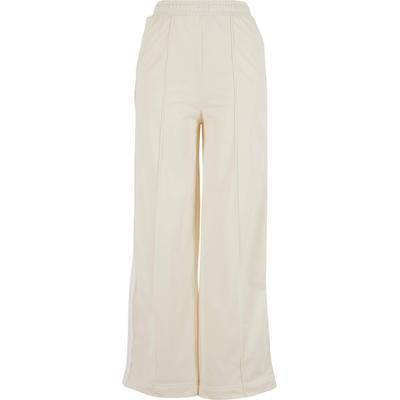Stoffhose URBAN CLASSICS "Urban Classics Damen Ladies Pin Tuck Track Pants", Damen, Gr. M, US-Größen, beige (sandweiß), 100% Polyester, unifarben, loose fit, Hosen Image