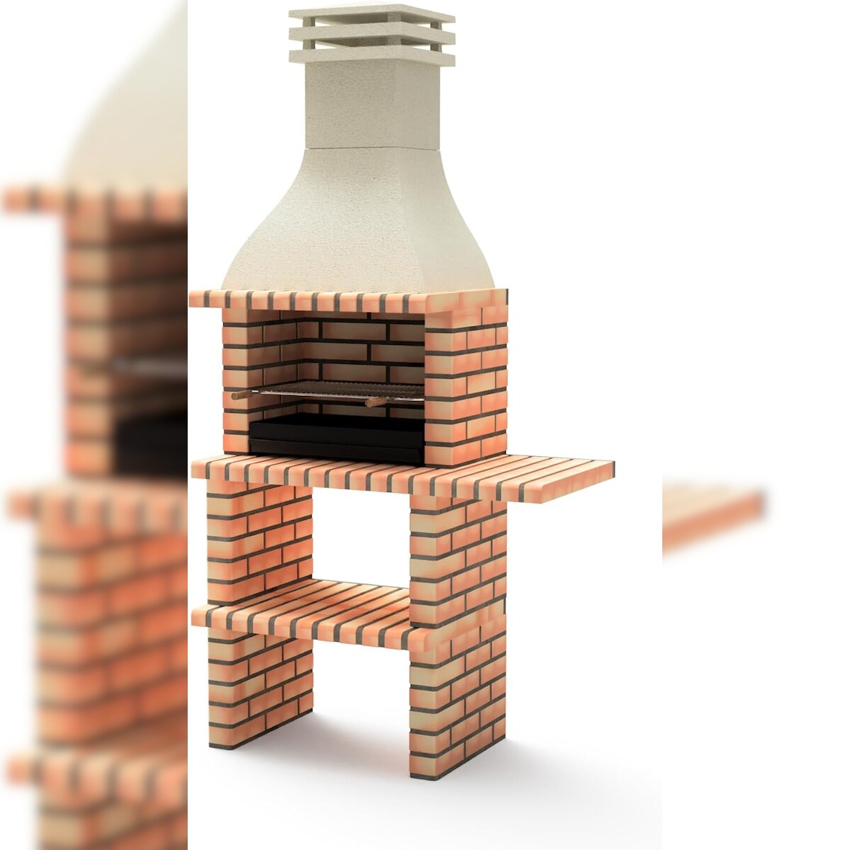 MAESTRO FERRETERO MF - BBQ Taos Plus mit 1 Seitenablage (Orange/Beige - 110x58x214 cm) REF: M01019 - Für den Außenbereich. Image