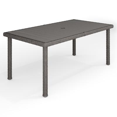 Martha Stewart 71" Rattan Patio Table with Engineered Wood Top - 39"W x 71"D x 30"H