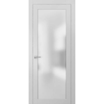 Solid French Pre-Hung Door Frosted Glass